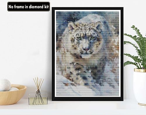 VAIIEYO 5D Diamond Art Kits for Adults Leopard, Diamond Painting Animal, Paint by Numbers Full Drill Round Rhinestone Craft Canvas for Home Wall Decor Gift 12x16 inch-23