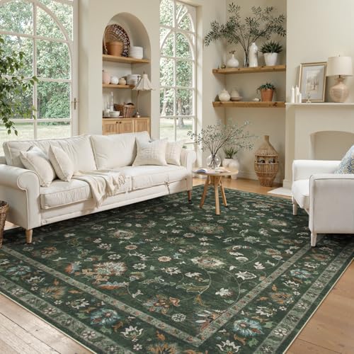 Tapete Decorativo Floral Verde 6'x9' Hedlive miniatura 3
