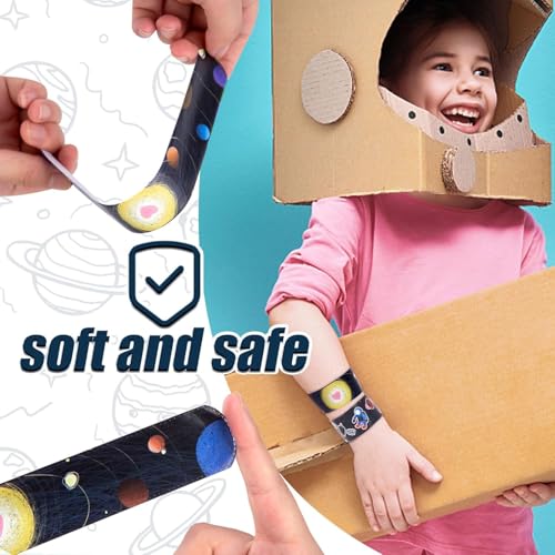 Image of SILLYME 12pc slap bands for kids (Space theme) - Return Gifts Birthday Party For Kids - Best Birthday Return Gift For Kids 6-12 - return gift for kids age 6-10 10-12
