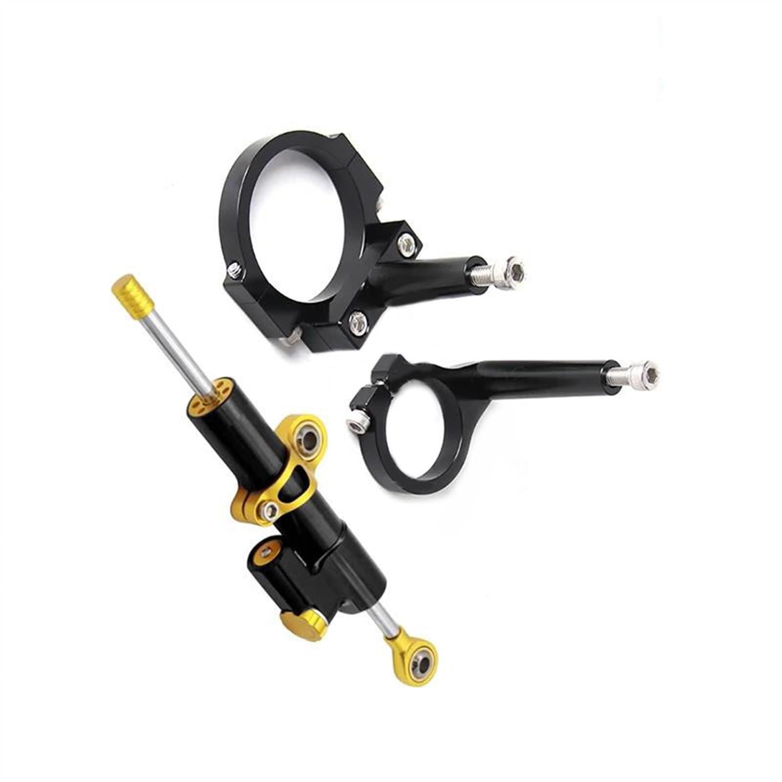 Lenkungsdämpfer Für Kawasaki Ninja ZX-4RR 2023-2024 CNC-Aluminium-Montagesatz Für Motorrad-Lenkungsdämpferstabilisator(Black-Gold)