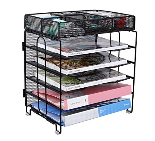 EasyPAG 5 Tier Desk File Shelf Mailroom Mail Sorter Paper Letter Trays