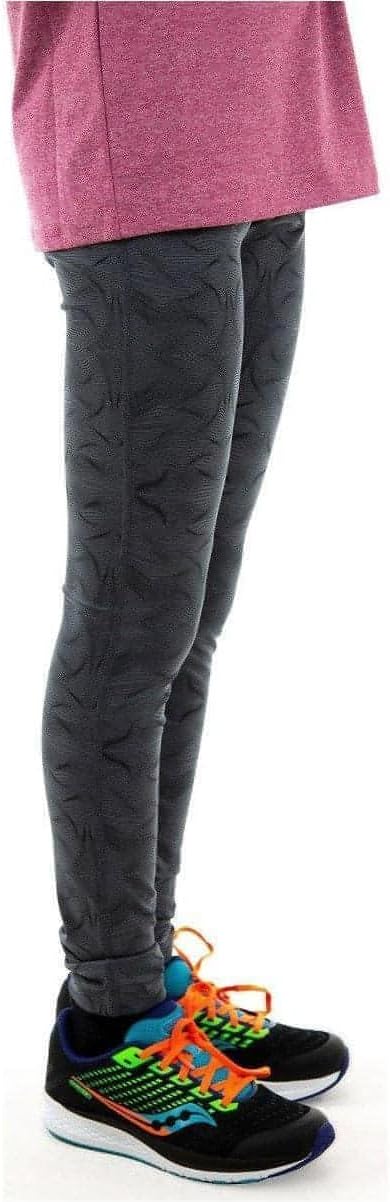 More Mile Girls Long Running Tights - Grey-11-12 Years