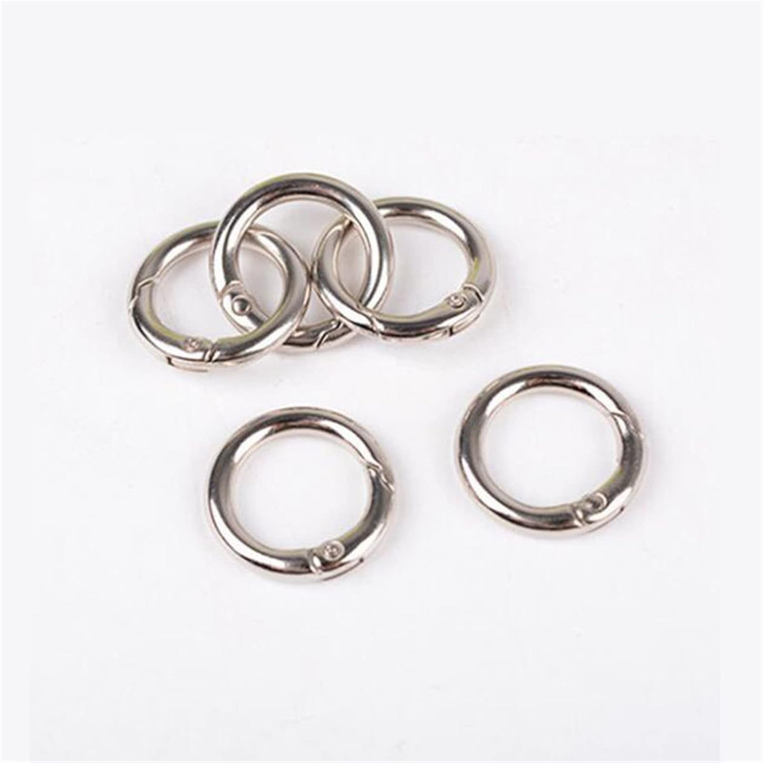 Emivery 6pcs 25mm Gate O Ring,Mini Circle Round Carabiner Spring Snap Clip Hook Keychain Connection Aluminum Alloy Ring