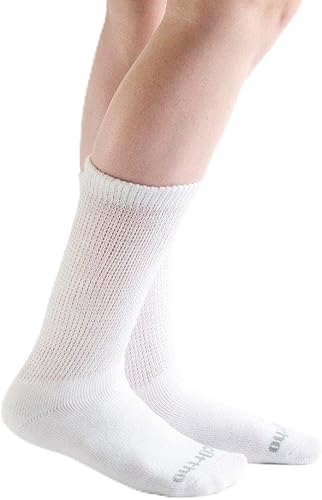 Doc Ortho Calcetines para diabéticos ultra suaves y holgados para hombres y mujeres, 3 pares, cuello redondo
