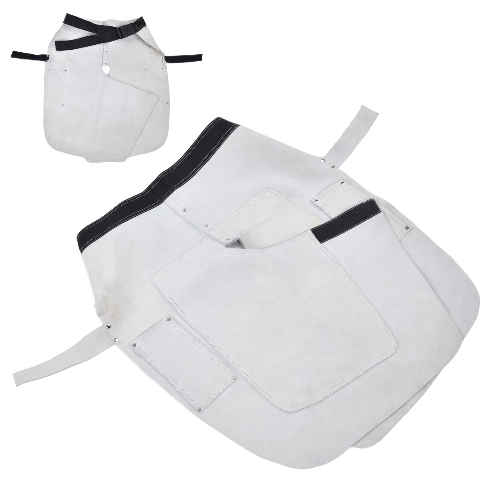 flexman A Grembiule da Scarpe, Grembiule per Boccone Regolabile per Grembiule per Grembiule per Cuoio in Pelle di Mucca con 2 Tasca per Rafforzare