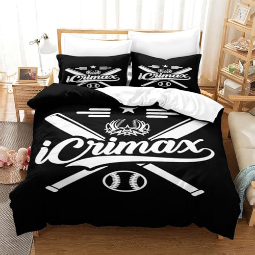 Housse de couette baseball hypoallergénique et résistante 200x200 cm