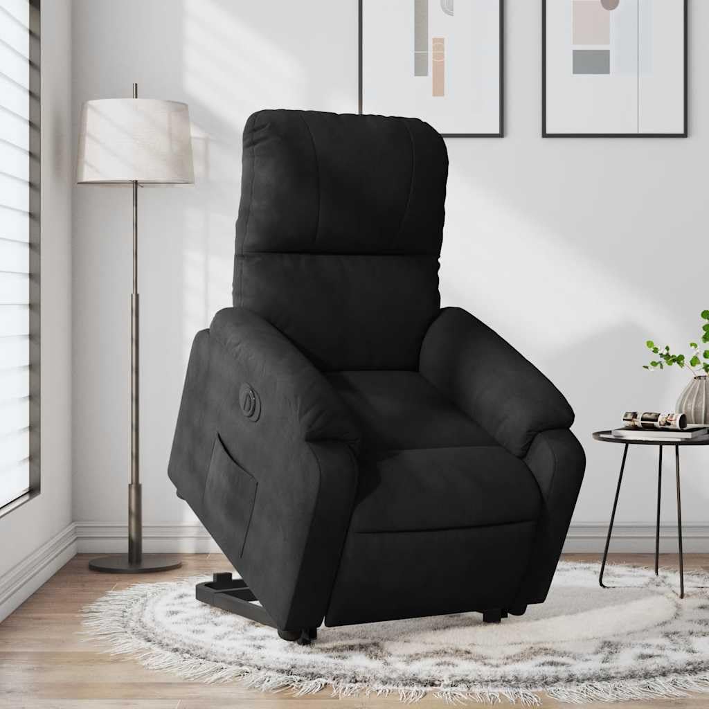 Sillón de relax con ayuda eléctrica para levantarse, tejido de microfibra, respaldo ajustable de 135 grados, bolsillo lateral y para personas de hasta 110 kg
