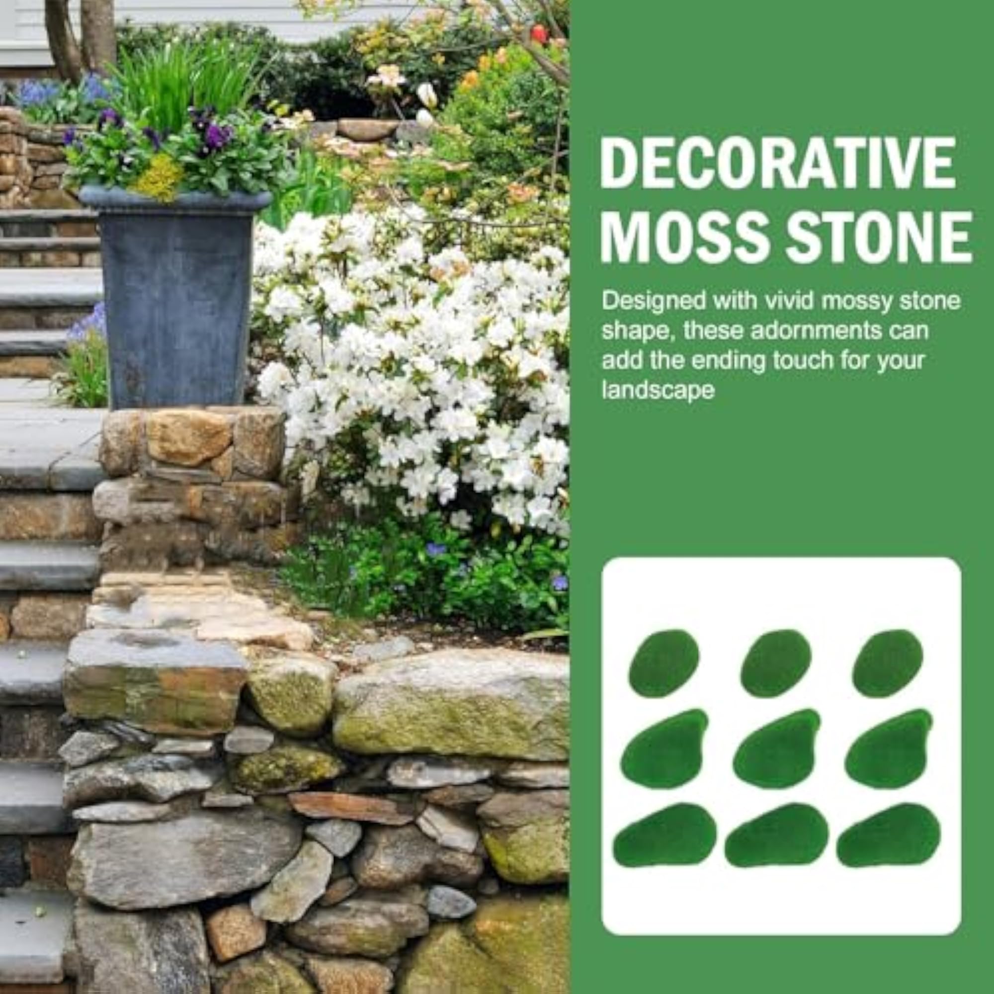 12pcs Artificial Moss Rocks for Decorative Use