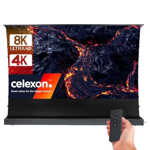 celexon HomeCinema V2.0 CLR UST-Bodenscheren-Aufroll-Motor-Hochkontrast-Möbeleinbau-Leinwand schwarz 120' | 265,6x129,4cm 16:9 | elektrische 8K,Full-HD BeamerLeinwand | für Ultrakurzdistanz-Projektor!