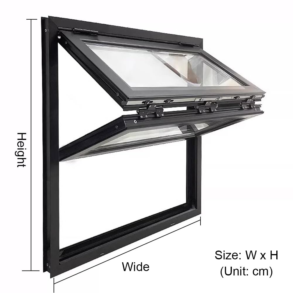 Aluminum Frame Concession Window, Outdoor Kitchen Sliding Windows with Tempered Glass, Concession Stand Folding Serving Window Door for Indoor Cake Shop, Shed Bar(70x120 cm)