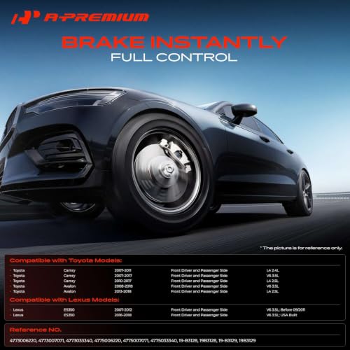 Image of A-Premium Front Disc Brake Caliper Assembly with Bracket Compatible with Toyota and Lexus Models - Avalon 2008-2018, Camry 2007-2017, ES350 2007-2011, 2016-2018