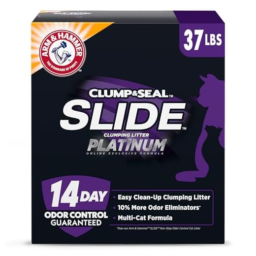 Arm & Hammer Platinum Slide Easy Clean-Up Clumping Cat Litter, Multi-Cat, 37 Lbs