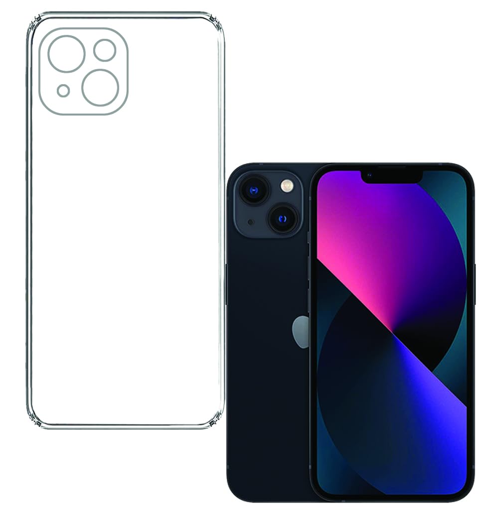 Amazon Brand - Solimo Silicone iPhone 13 Back Cover | Slim Soft Back Case for iPhone 13 (Transparent)