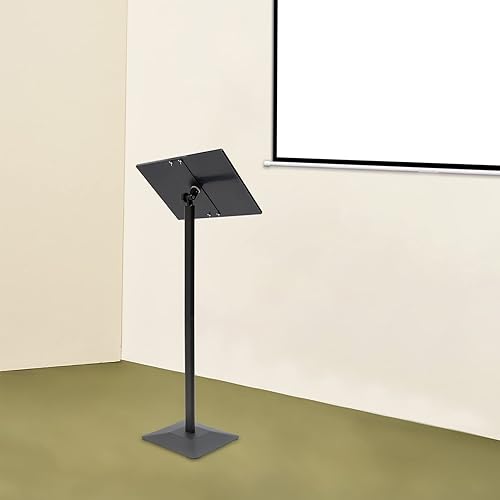 Miniatura 2 de Podio de acrílico, portátil, para escuela, iglesia, conferencia, atril ajustable de 30-90 acrílico de escritorio (poste simple, negro)