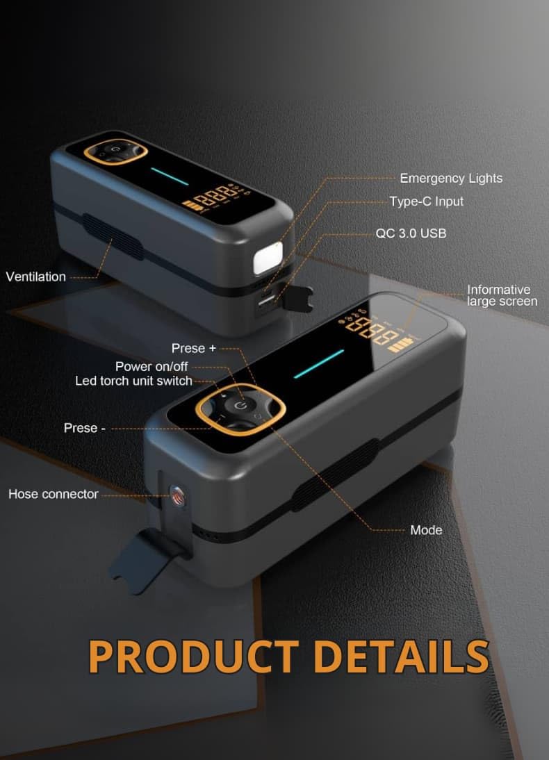 Portable Tire Inflator Air Compressor Cordless Digital Display Air Pump up to 150 PSI Auto Shut Off 22 — view 2