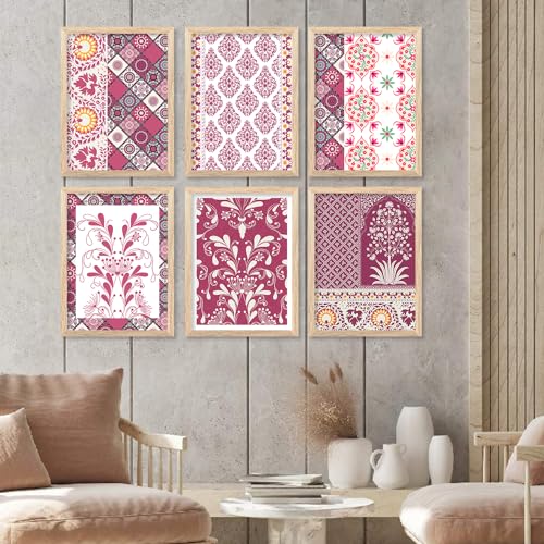 Image of kotart Premium Digital Madhubani Art Paintings with Frame for Home Decor - Painting for Wall Decoration - Pack of 6 (13x17, A)