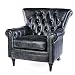Produktbild Phoenixarts Vintage Echtleder Chesterfield Ledersessel Schwarz Design Lounge Ohrensessel Leder Club Sessel 649