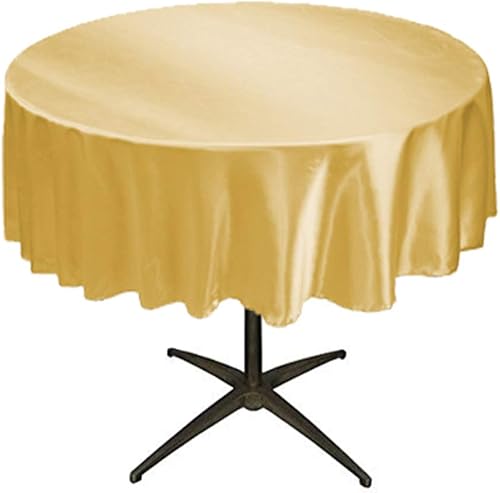 Miniatura 8 de Tektrum Mantel redondo de satén sedoso de 108 pulgadas, tela de alta calidad, lo mejor para bodas, fiestas, banquetes, eventos, restaurantes,