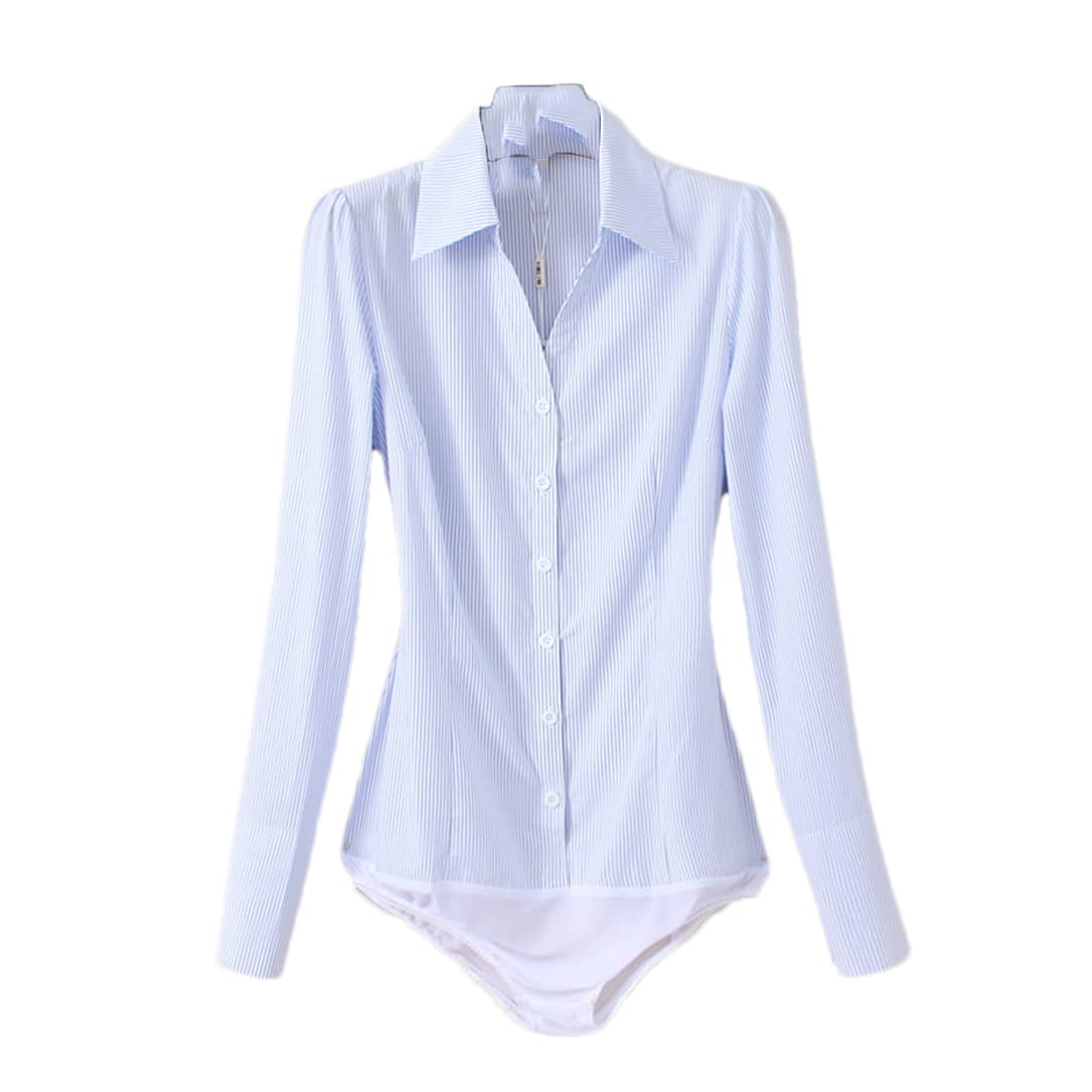 Adhdyuud Body de oficina para mujer, camisa de trabajo de negocios, blusas y tops de manga larga para mujer