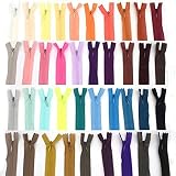 JILIGUALA 39 Color 40cm Tailor Sewing Nylon Coil Closed End Invisible Zippers for DIY Bags,Clothing