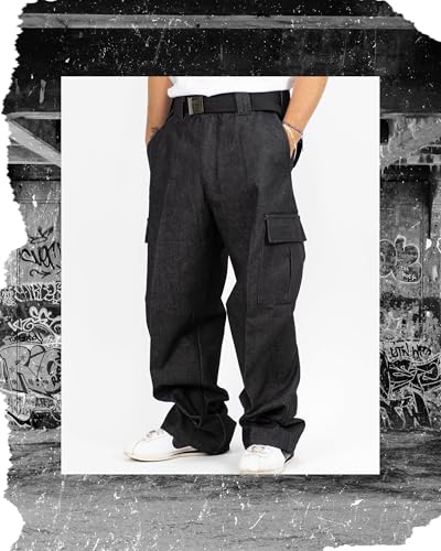 FB County Hard Denim Pants - Unisex 14oz Heavy Loose Fit High Waisted Cargo Jeans with Utility Pockets2