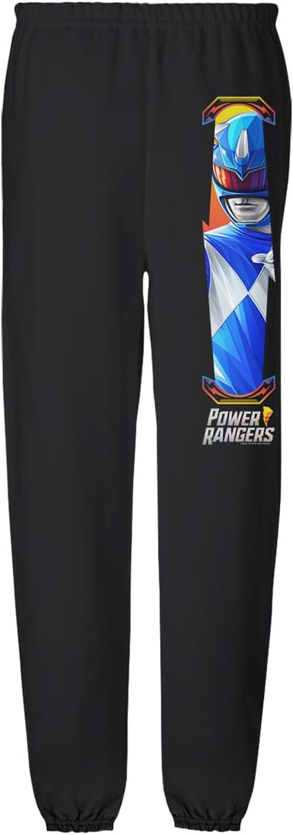 Power Rangers Blue Ranger and Logo Mens Jogger Sweatpants
