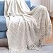 LumiSyne Couverture Tricotée Franges Jetés De Lit Couleur Solide Plaids Nordique Chaud Jeté Tapis à La Mode Doux Couverture Jeté De Canapé Couvre-Lit Décorative 130*230cm