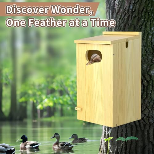 Duck House, Solid Wood Duck Houses for Outside, Included Hanging Rope, Outdoor Duck Nesting Box for Pond, 22" H x 10" D x 10" W, Nesting Pads Not Included by Nalwort - Image 6