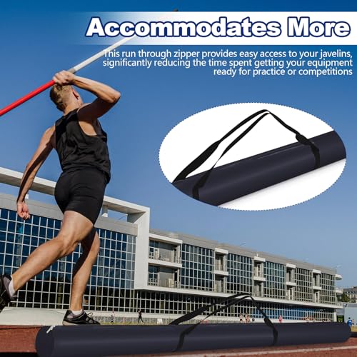 Cosblank Summer Javelin Carrying Bag Heavy Duty Polyester Fabric Javelin Bag for Track and Field Throwing Equipment, Hold Up to 10 Javelins (Black)