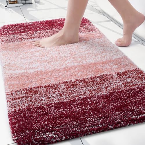 Arotive Microfiber Bathroom Rugs, Shaggy Soft and Absorbent Bath Rug,