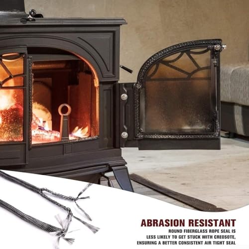 YUANGANG Premium Türdichtungsseil Holzofen Ofen Ofen Seil Kit Hitzebeständiges Ofenseil Türdichtung Schwarz Ofen Seil Kit – Bild 6