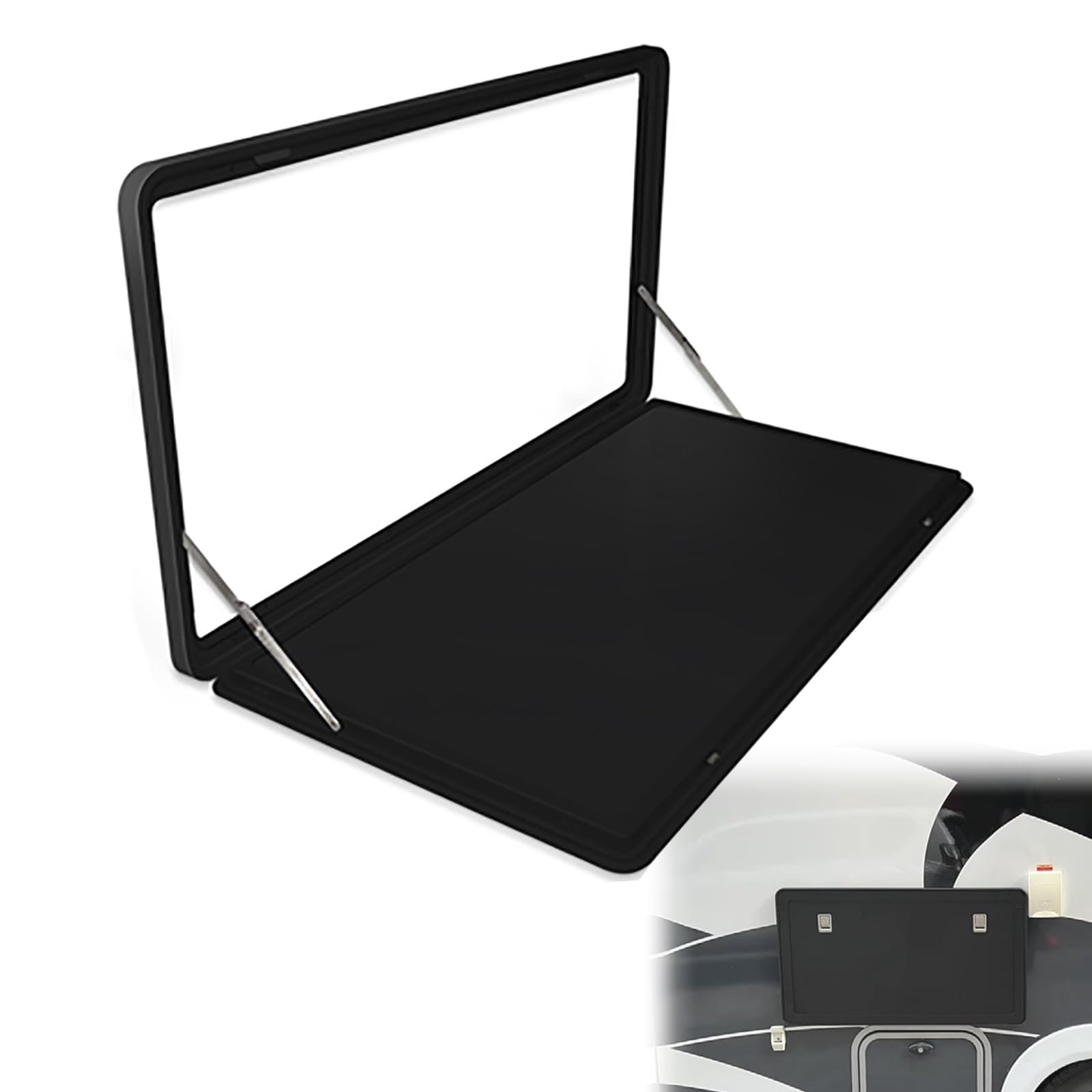 Table pliante murale gain de place noire 60x45 cm pour studio et camping-car