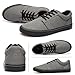 BENPAO Mens White Casual Shoes All Black Fashion Sneakers for Men Low Top Lace Up Canvas Shoes(Dark Grey,us12)