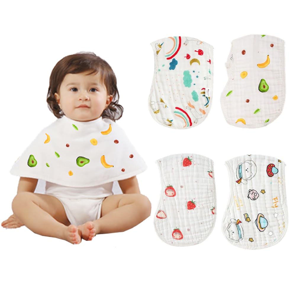 Oaygat Men's Muti-4Pack 4 Pack Baby Muslin Cloths For Baby 100% Cotton Baby Muslin Cloths For Newborn Boy And Girl Soft Breathable And Extremely Absorbent Baby Muslin Burp Cloths
