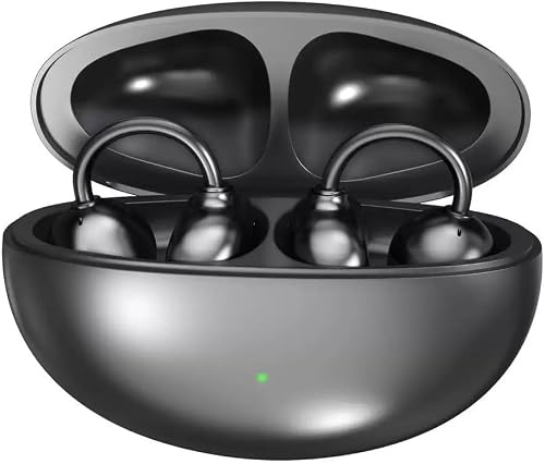 Wireless Earbuds Bluetooth Earphones with Charging Case, Open-Ear Clip Design, Black