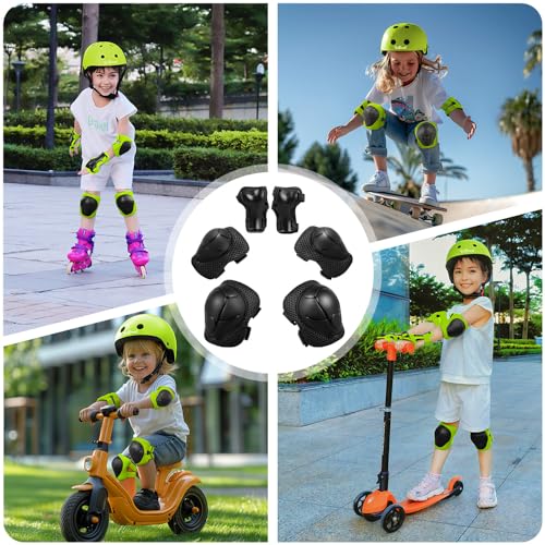 Besttravel Kids Helmet with Pads Set, Toddler Adjustable Toddler Bike Helmet Age 5 and Older Boys Girls Multi-Sports Safety (Green with Pads)