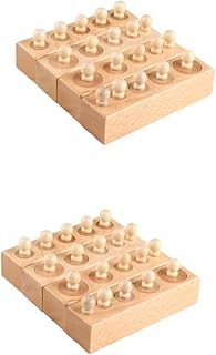 Toyvian 2 Conjuntos De Ajudas De Ensino Quebra-Cabeça Brinquedo Cérebro Brinquedo De Aprendizagem Pré-Escolar Brinquedos Montessori Blocos De Cilindros Brinquedos Educativos Para Crianças