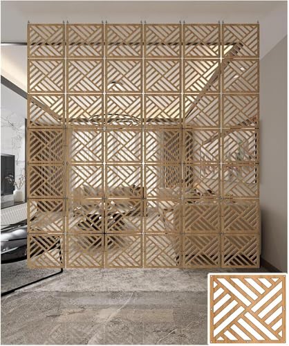 AVLLSO Séparateur de pièce Suspendu Panneau Bois-Plastique Creux pour Les Maisons à Haut Plafond, Décoration d'écran Suspendue Simple pour la Maison, 1 à 100 pièces en Option(Natural b,8Pcs)