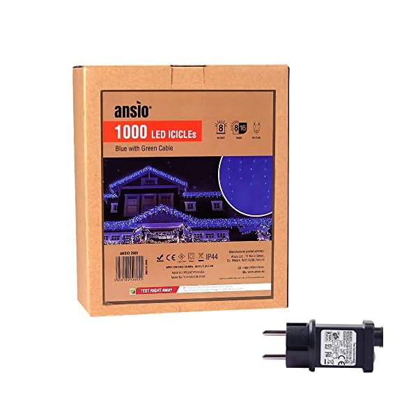ANSIO® Lichterkette Außen Eisregen 35m 1000 LED Eiszapfen Lichterkette Außen Lichtketten Strom Für Weihnachten, Balkon… – Bild 10