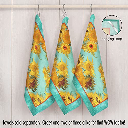 Raincaper Van Gogh Sunflowers Tea Towels Kitchen Towels, 18 X 28 Inches, 1 Ct | 100% Cotton Super Soft And Absorbent Dish Towels #TOP4