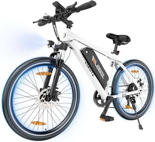 Bicicletas eléctricas de montaña, potencia y aventura en cada ruta 4 ESKUTE M100 Bicicleta Eléctrica, 27.5" Bicicleta Electrica Montaña,Motor 250W, Baterí...