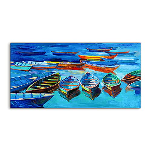 Art mural en acryl de mer et bateau pour créer un salon zen et moderne