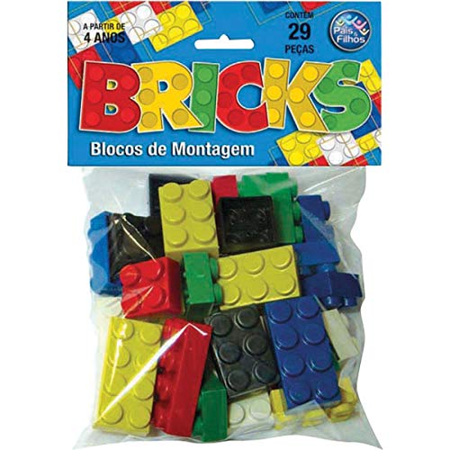 Pais & Filhos Brinquedo para Montar Brinks Blocos de Montagem 29 Peças Pais E Filhos, Vermelho