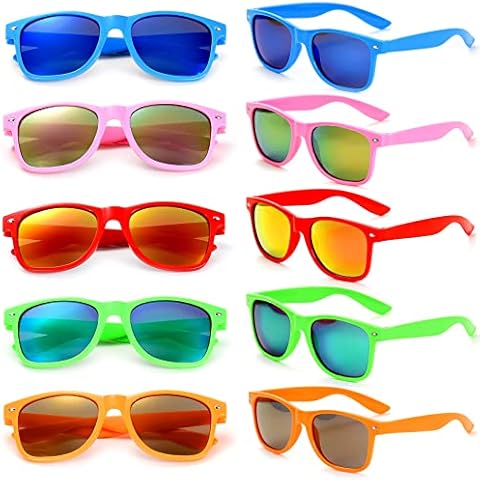 FSMILING 10 Pack 80s Party Sunglasses Bulk Adult Multipack Sunglasses Party Favors Glasses Neon Sunglasses pack Cover