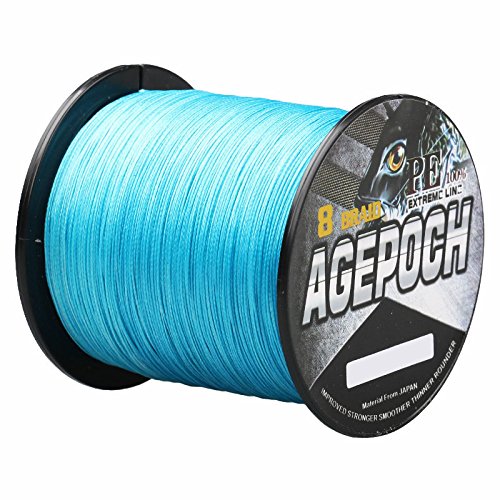 Agepoch 高强度 8ブレード 500M スーパーストロング マルチフィラメント PEライン 釣り糸 1-10号 10-100LB (ブルー/青色8号/80LB) 3枚目