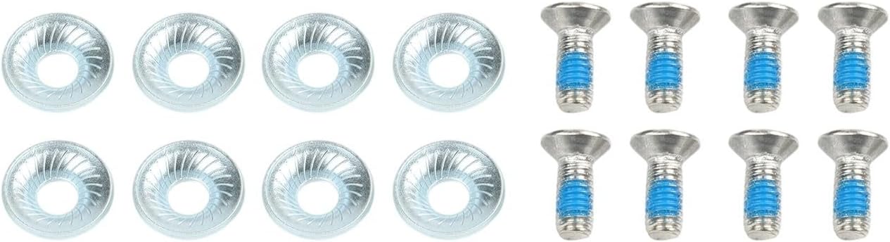 Snowboard Fixed Screw M6x16 with Spacer Set, 16-Pack Metal Binding Washer for Ski & Snowboard Repair, Anti-Slip Secure Mounting, Home and Workshop Use(8pcs)