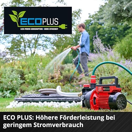 Bild 3 - Einhell Gartenpumpe GC-GP 6050 ECO PLUS (max. 5000 L/h Fördermenge, max. 40 m Förderhöhe, ECO PLUS Technologie, Wasserablassschraube, inkl. Universaladapter 33,3 mm)