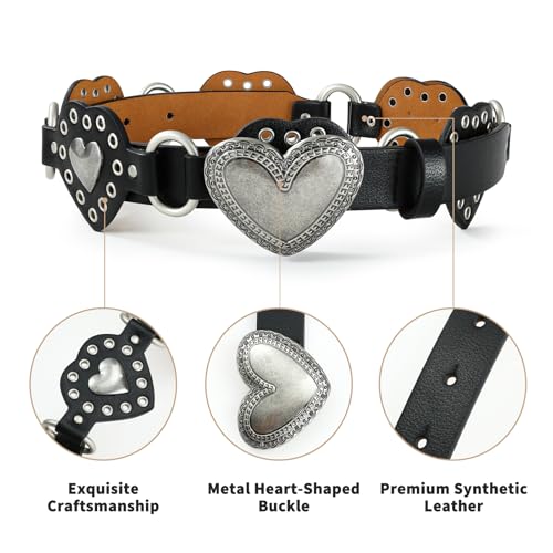 Black Belt for Women Silver Buckle with Metal Ring Link Decoration Perfect for Jeans and Casual Outfits4