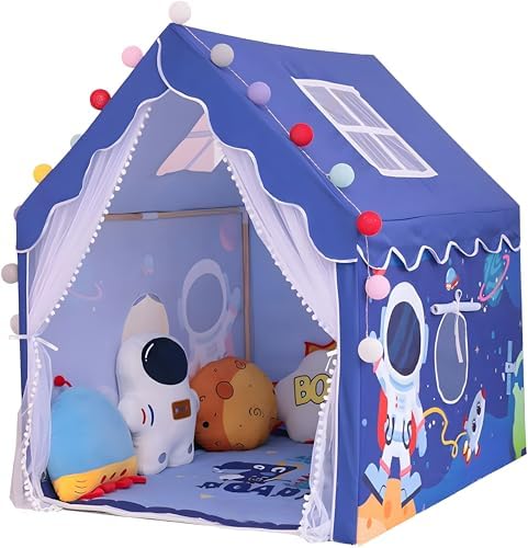 Lalakiya'S Play Houses Tent for Kids Outdoor and Indoor Theme Play House Castle Tent Toys for 5-12 Years Old Children Boy Girls Portable Castle Playhouse for Girls & Boys (Blue Space)