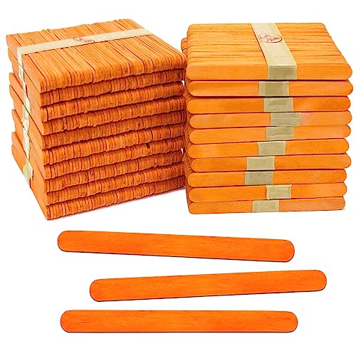 CraftySticks 4.5 Inch Popsicle Sticks, Orange